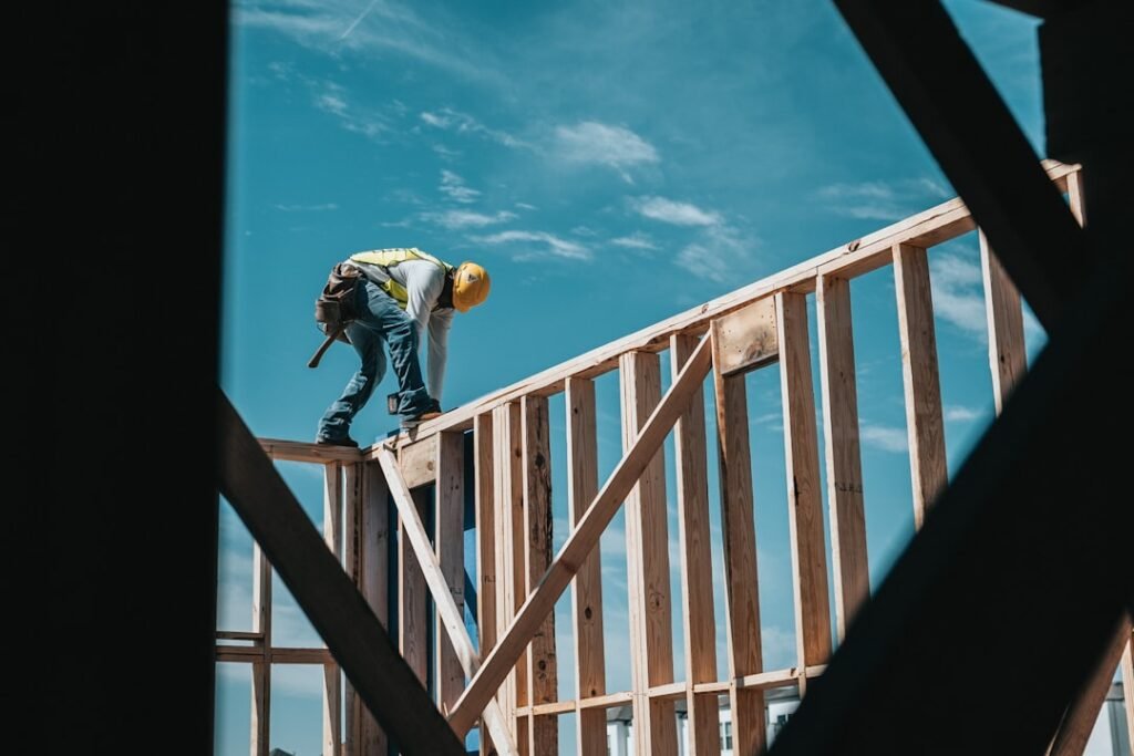 Eming Construction crew framing a custom home
